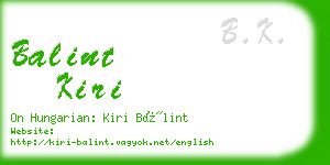 balint kiri business card